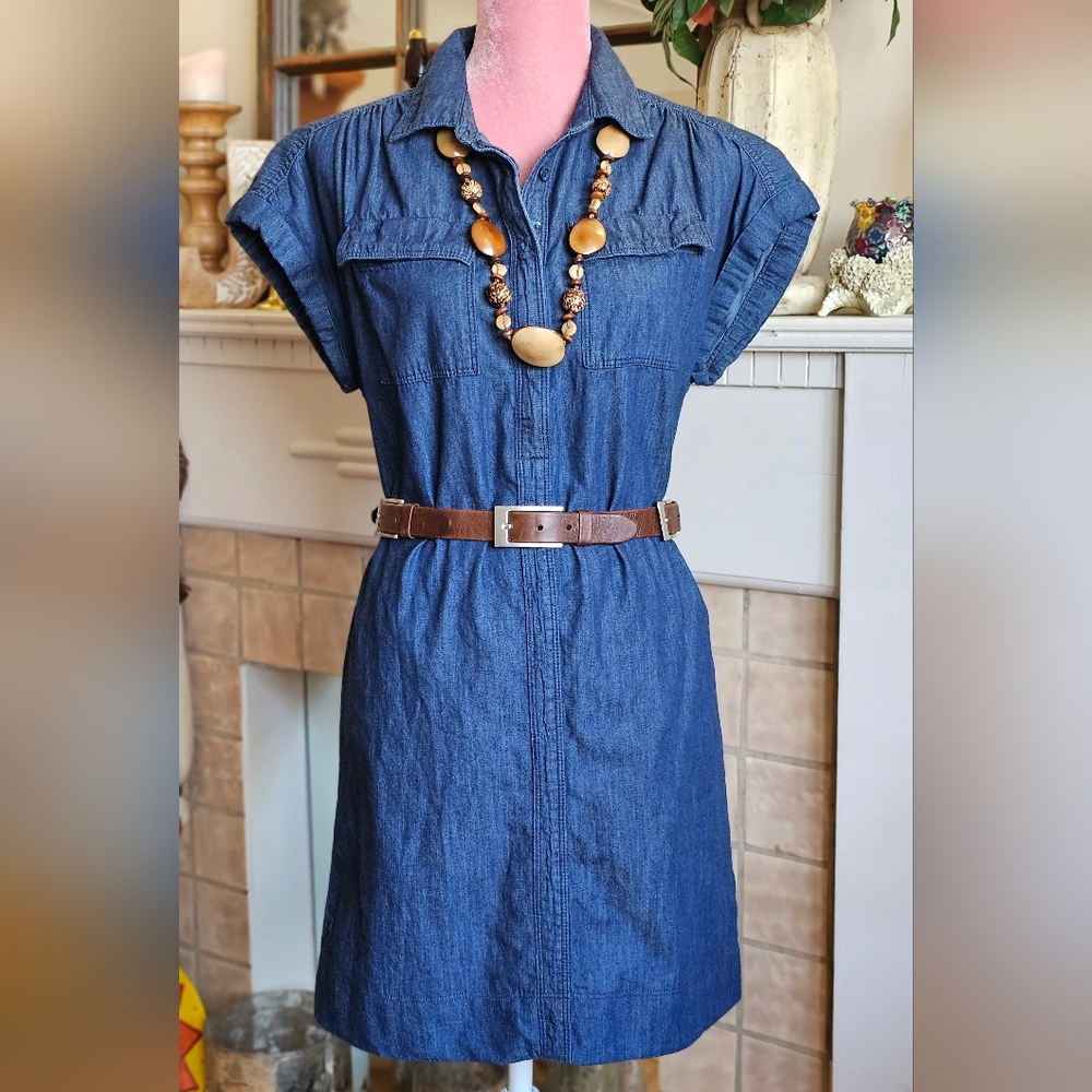 Chaps Denim Shirt Dress. Size Small